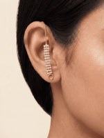 Load image into Gallery viewer, Women Gold-Plated American Diamond Long Tassel Earrings