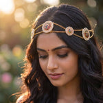 Load image into Gallery viewer, Gold-Plated American Diamond-Studded & Beaded Matha Patti for Women
