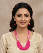 Load image into Gallery viewer, Gold-Plated Kundan-Studded & Pearl-Beaded Jewellery Set
