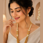 Load image into Gallery viewer, Gold-Plated Kundan-Studded & Pearl-Beaded Jewellery Set