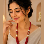 Load image into Gallery viewer, Gold-Plated Kundan-Studded & Pearl-Beaded Jewellery Set
