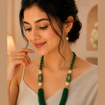 Load image into Gallery viewer, Gold-Plated Kundan-Studded & Pearl-Beaded Jewellery Set