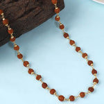 Load image into Gallery viewer, Gold-Toned & Brown Gold-Plated Rudraksh Mala