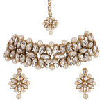 Load image into Gallery viewer, Antique Kundan & Pearl Work Choker With Tika For Women