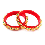 Load image into Gallery viewer, Multicolor Gold Plated Ad Handmade Meena Back Side Seep Work Bangle For Women