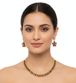 Load image into Gallery viewer, Gold-Plated Americn Diamond Studded Jewellery Set