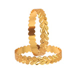 Load image into Gallery viewer, Gold Plated Leaf Design Bangles For Women (2 Piece)