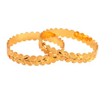 Load image into Gallery viewer, Gold Plated Leaf Design Bangles For Women (2 Piece)