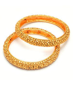Load image into Gallery viewer, Gold Plated Leaf Design Bangles For Women (2 Piece)