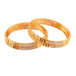 Load image into Gallery viewer, Gold Plated 4 Piece Ad Handmade Meena Work Bangle For Women (4 Piece)