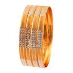 Load image into Gallery viewer, White & Gold Two Tone Gold Plated Bangle For Women