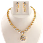 Load image into Gallery viewer, Gold-Plated White AD-Studded Jewellery Set