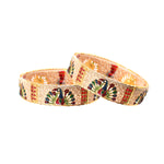 Load image into Gallery viewer, White Peacock Design Handmade Meena Work Gold Plated Bangle For Women