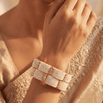 Load image into Gallery viewer, White Pearl Gold Plated Bangles for Women and Girls