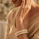 Load image into Gallery viewer, White Pearl Gold Plated Bangles for Women and Girls