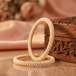 Load image into Gallery viewer, White Pearl Gold Plated Bangles for Women and Girls