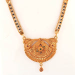 Load image into Gallery viewer, Gold Plated Handmade Meena Work Geru Black Beads Mangalsutra For Women