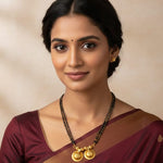 Load image into Gallery viewer, Gold Plated Handmade Meena Work Geru Black Beads Mangalsutra For Women