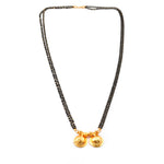 Load image into Gallery viewer, Gold Plated Handmade Meena Work Geru Black Beads Mangalsutra For Women