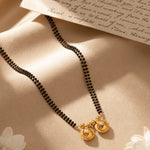 Load image into Gallery viewer, Gold Plated Handmade Meena Work Geru Black Beads Mangalsutra For Women
