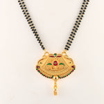 Load image into Gallery viewer, Gold Plated Handmade Meena Work Geru Black Beads Mangalsutra For Women