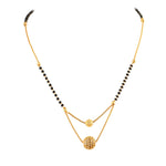 Load image into Gallery viewer, Silver & Gold Plated Black Beads Mangalsutra Women