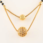 Load image into Gallery viewer, Silver & Gold Plated Black Beads Mangalsutra Women