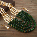 Load image into Gallery viewer, Multi String Five Layered Handmade Beaded Long Necklace Set