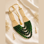 Load image into Gallery viewer, Multi String Five Layered Handmade Beaded Long Necklace Set