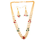 Load image into Gallery viewer, Multicolor Multi String Five Layered Handmade Beaded Long Necklace Set