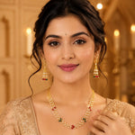 Load image into Gallery viewer, Multicolor Multi String Five Layered Handmade Beaded Long Necklace Set
