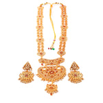 Load image into Gallery viewer, Gold-Plated AD-Studded Rajputi Jewellery Set