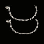 Load image into Gallery viewer, Silver Plated Ad Cz White Stones Traditional Indian Anklet