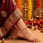 Load image into Gallery viewer, White Gold Plated Ad Cz White Stones Traditional Indian Anklet For Women