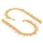 Load image into Gallery viewer, White Gold Plated Ad Cz White Stones Traditional Indian Anklet