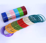 Load image into Gallery viewer, Multicolor Glossy Metal Glaze Golden Glitters Bangle Set For Women (144 Piece)