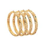 Load image into Gallery viewer, Gold Finely Hand Engraved Peeled Metal Bangle For Women