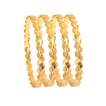 Load image into Gallery viewer, Set Of 4 Gold-Plated Leaf Bangles