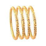 Load image into Gallery viewer, Set OF 4 Gold-Plated Gold-Toned Cutwork Bangle