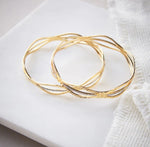 Load image into Gallery viewer, Set of 2 Gold Plated Silver Glitter Brass Bangle
