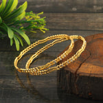 Load image into Gallery viewer, Set of 2 Gold-Plated Net & Etching Textured Bangles
