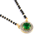 Load image into Gallery viewer, Two-Tone Silver Gold Plated American Diamond and Cubic Zirconia Studded Mangalsutra With Earrings