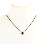 Load image into Gallery viewer, Black Crystal Beads Two-Tone Silver Gold Plated Mangalsutra With Earrings For Women