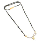 Load image into Gallery viewer, Silver & Gold Plated Black Crystal Beads Two-Tone Mangalsutra With Earrings For Women