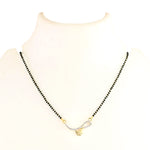 Load image into Gallery viewer, Silver & Gold Plated Black Crystal Beads Two-Tone Mangalsutra With Earrings For Women
