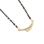 Load image into Gallery viewer, Silver & Gold Plated Black Crystal Beads Two-Tone Mangalsutra With Earrings For Women