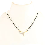 Load image into Gallery viewer, Silver & Gold Plated Black Crystal Beads Two-Tone Silver Gold Plated Mangalsutra With Earrings For Women