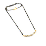 Load image into Gallery viewer, Silver & Gold Plated Black Crystal Beads Two-Tone Mangalsutra For Women
