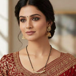 Load image into Gallery viewer, Silver & Gold Plated Black Crystal Beads Two-Tone Mangalsutra For Women