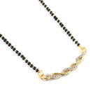 Load image into Gallery viewer, Silver & Gold Plated Black Crystal Beads Two-Tone Mangalsutra For Women